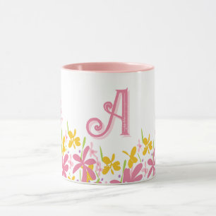 Pretty pink Wildflower Personalized Mug