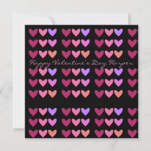 Pretty Pink With Hearts Colourful Valentine’s Day Holiday Card