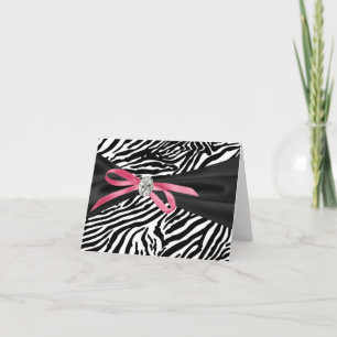 Pretty Pink Zebra Thank You Cards