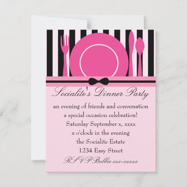 Pretty Place Setting Invitation (Front)