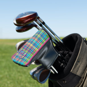 Pretty Plaid to Personalise for Golfer Golf Head Cover