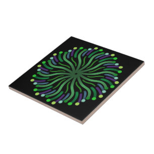 Pretty Plant Of The Ocean With Curvy Tentacles Tile