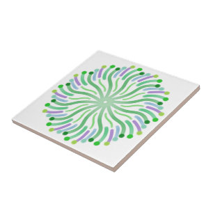 Pretty Plant Of The Ocean With Curvy Tentacles Tile