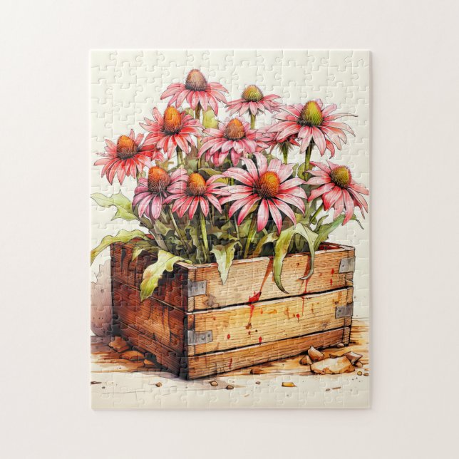 Pretty Planted Aster Flowers Jigsaw Puzzle (Vertical)