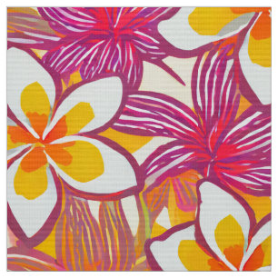Pretty plumeria aloha print fabric