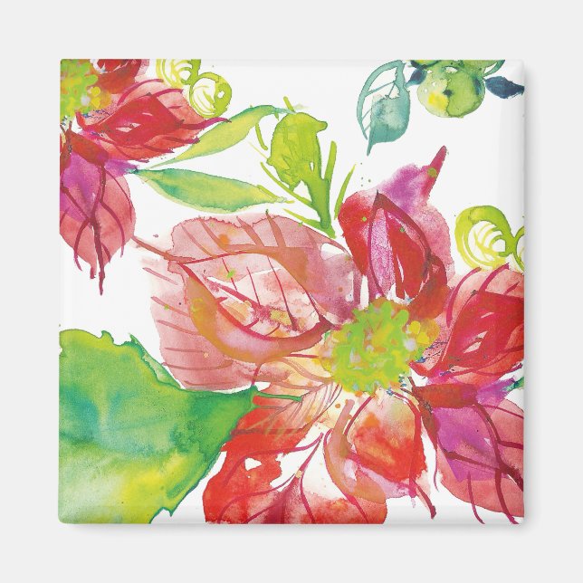 Pretty Poinsettia | Bright Neon Magnet (Front)