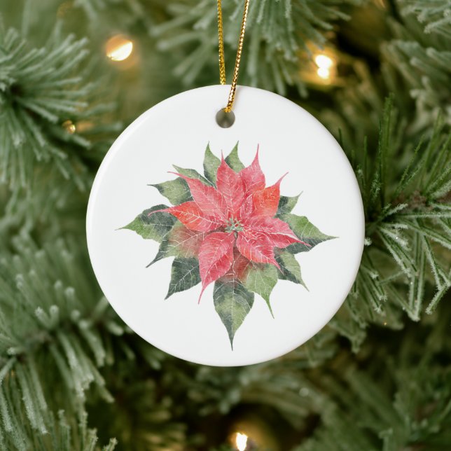 Pretty Poinsettia Ceramic Tree Decoration (Tree)