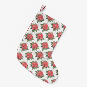 Pretty Poinsettia Small Christmas Stocking