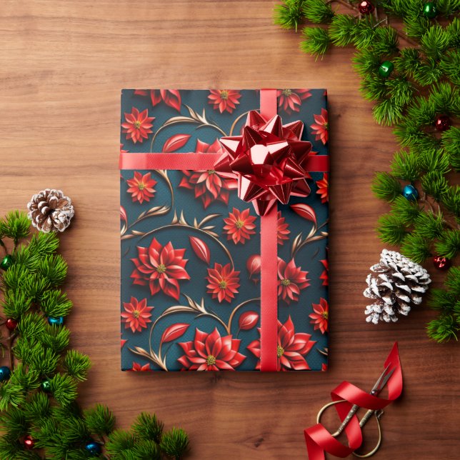 Pretty Poinsettia  Wrapping Paper (Holiday Gift)