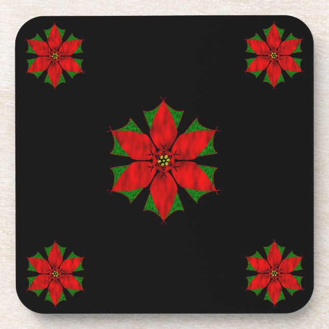 Pretty Poinsettias Coaster (Front)