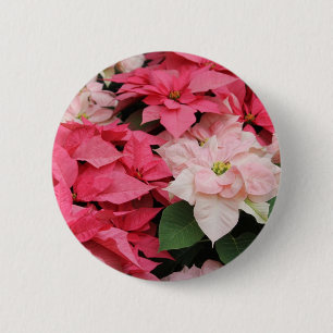 Pretty Poinsettias Holiday Button