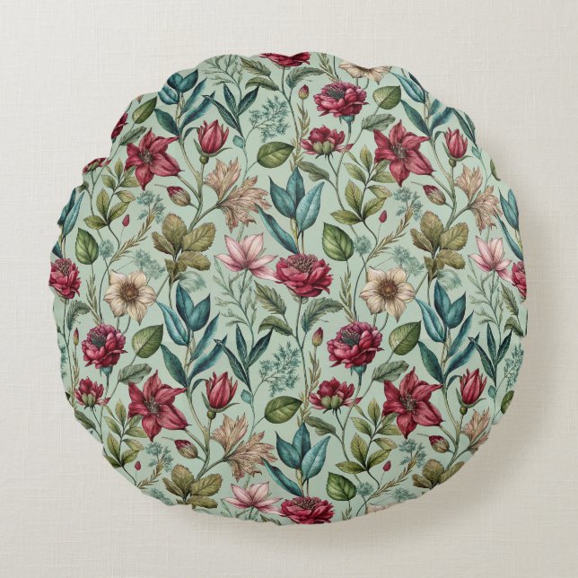 Pretty Poison Petals Round Cushion (Front)
