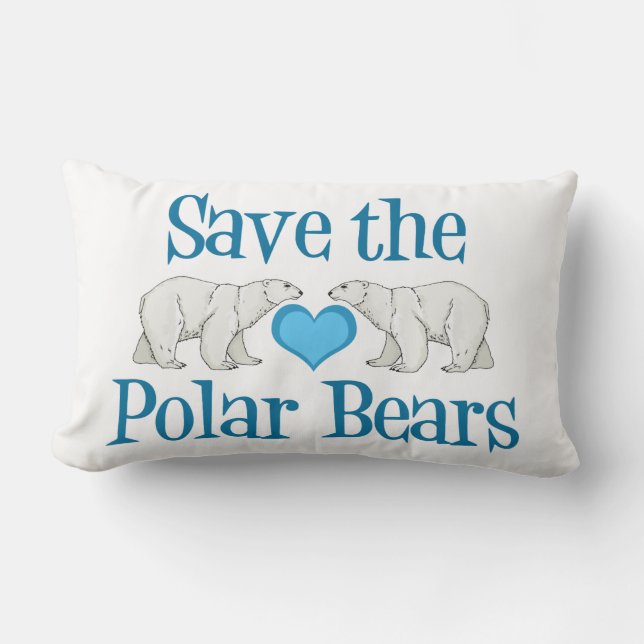 Pretty Polar Bear Lumbar Cushion (Front)