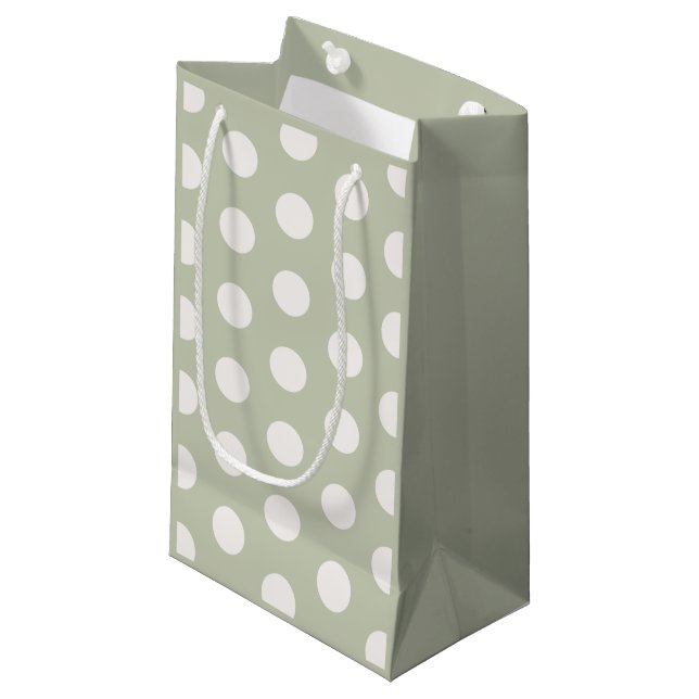 Pretty polka dots for kids birthday l Pastel green Small Gift Bag (Front Angled)