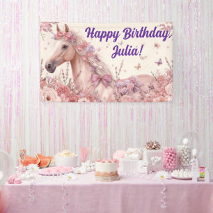 Pretty Ponies and Petals Birthday Banner