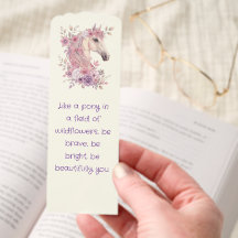 Pretty Ponies and Petals Horse Bookmark