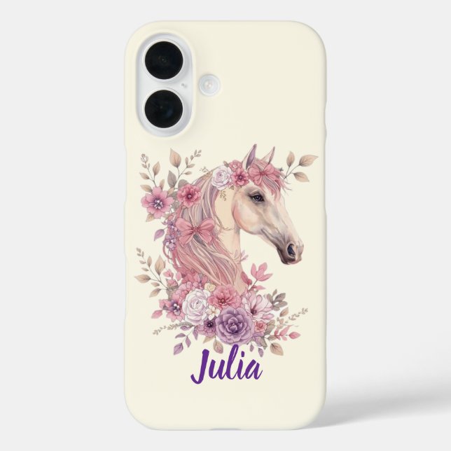 Pretty Ponies and Petals Horse Phone Case (Back)