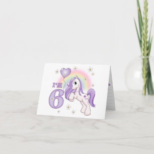 Pretty Pony 6th Birthday Invitations
