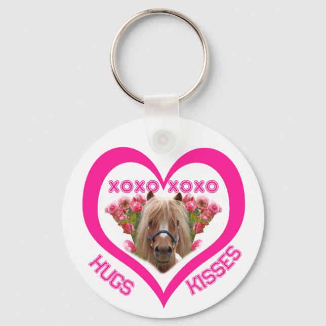 Pretty Pony in Pink Valentine's Day Key Ring (Front)