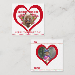 Pretty Pony in Red Valentine's Day Cards for Kids