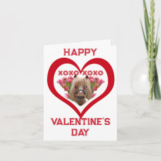Pretty Pony in Red Valentine's Day Cards for Kids