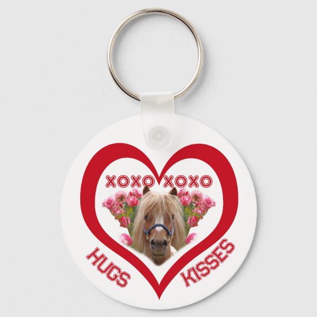Pretty Pony in Red Valentine's Day Key Ring (Front)