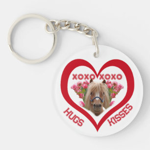 Pretty Pony in Red Valentine's Day Key Ring