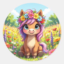 Pretty Pony with Flowers