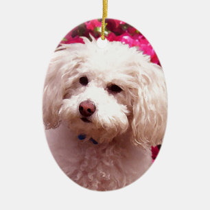 Pretty Poodle Ceramic Tree Decoration