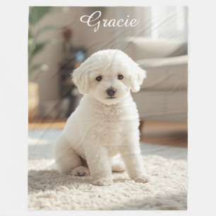 Pretty Poodle Personalized Fleece Blanket