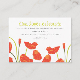 Pretty Poppies Reception & Informational Card