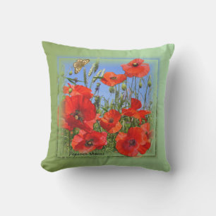 Pretty Poppy Field Cushion