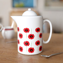 Pretty Poppy Pattern Teapot