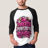 Pretty Powerful Relentless Pink Gym Quote Design