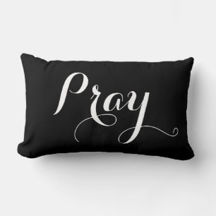 pretty PRAY in script lettering   Lumbar Cushion