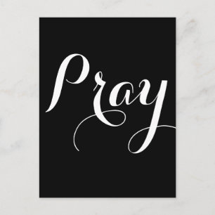 pretty PRAY script lettering Postcard
