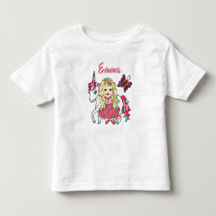 Pretty Princess and Unicorn Personalised Shirt