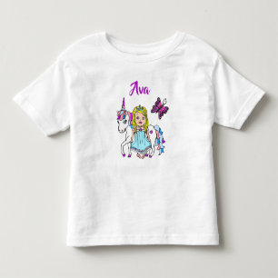 Pretty Princess and Unicorn Personalised Shirt