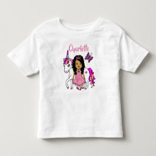 Pretty Princess and Unicorn Personalised Shirt