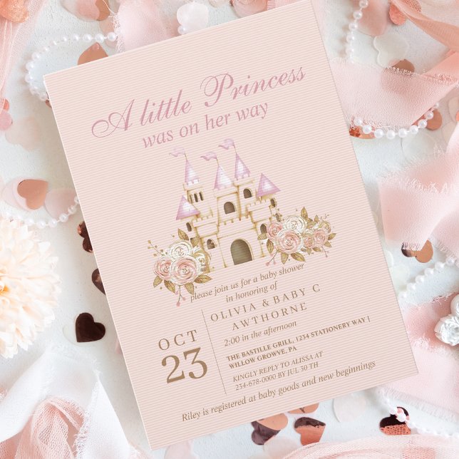 Pretty Princess Baby Shower Castle Invitation (Creator Uploaded)