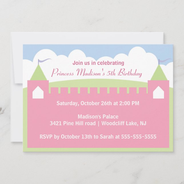 Pretty Princess Birthday Party Invitation (Front)