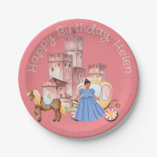 Pretty Princess & Castle editable text Paper Plate
