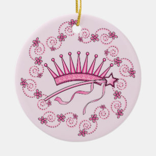 Pretty Princess Crown Ceramic Tree Decoration