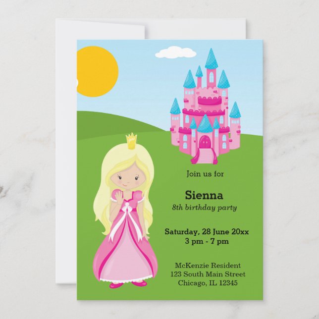 Pretty Princess Invitation (Front)