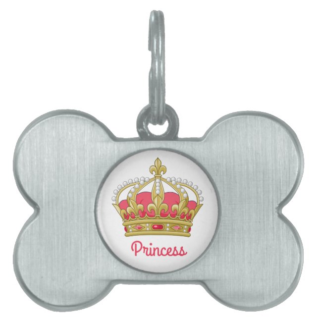Pretty Princess Personalise Pet ID Tag (Front)