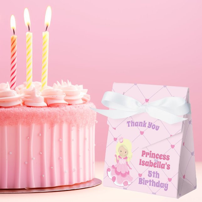 Pretty Princess Pink Blonde Girl Birthday Party Favour Box (Creator Uploaded)