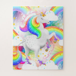 Pretty Princess Unicorn Personalised Jigsaw Puzzle