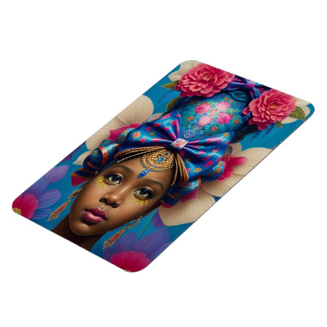 Pretty princess with huge bow hat magnet (Left Side)