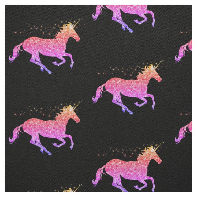 Pretty Prismatic pink unicorn trendy fabric (Swatch)