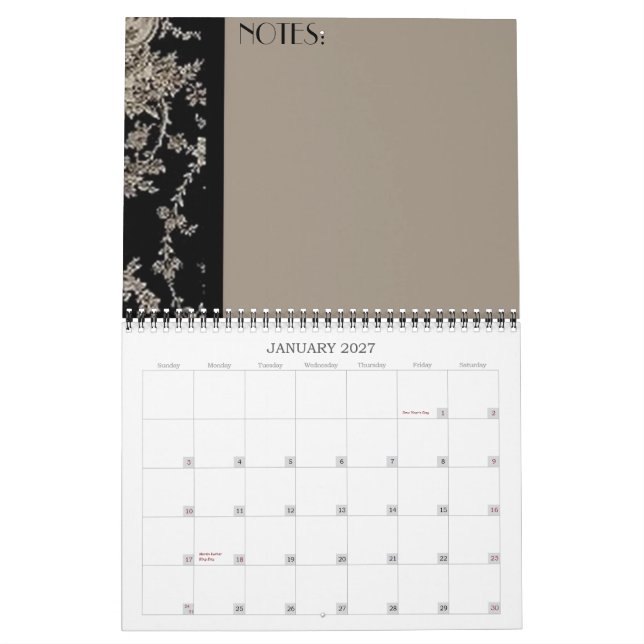 Pretty & Professional Calendar (Jan 2027)